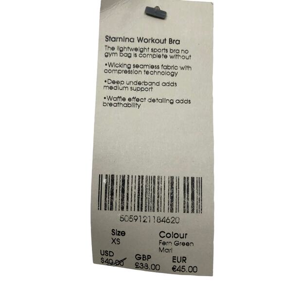 NEW Sweaty Betty Stamina Workout Bra Sports Bra Fern Green Marl Womens XS - Picture 7 of 7